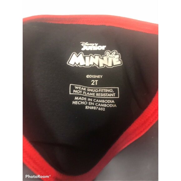Disney Junior Toddler Size 2T PJ Top 1 Piece No Bottom Minnie Black Red New - Picture 4 of 12